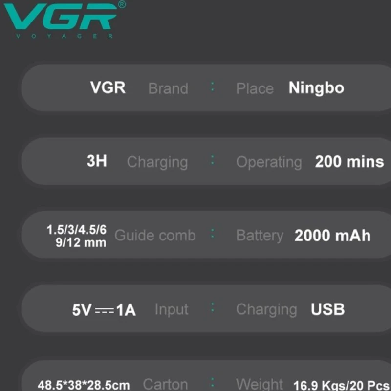  ماشین اصلاح حجم زن حرفه‌ای وی جی آر مدل V-166 